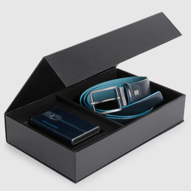 Piquadro Cofanetto regalo con cintura uomo CUBOX15B2R/BLU2